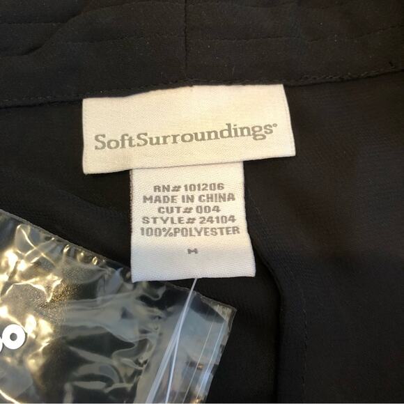 Soft Surroundings black sheer open front sequin sleeve cuff size Medium NWOT - Picture 12 of 14